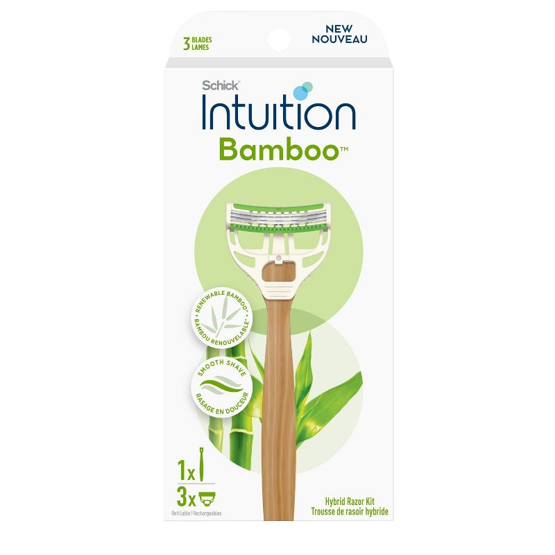 Schick Intuition Women's Bamboo 3 Blade Disposable Razors - 3ct - 1 Handle and 3 Refills