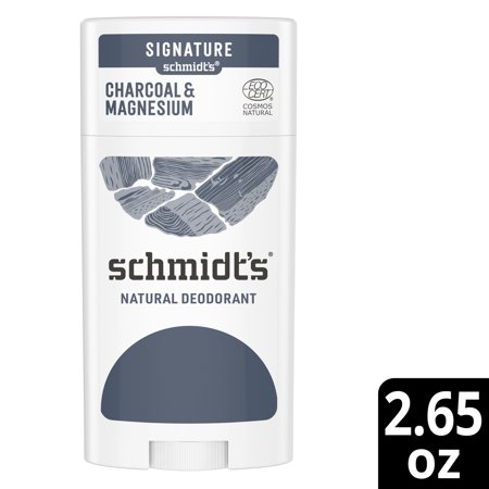 Schmidt's Aluminum Free Natural Deodorant Charcoal & Magnesium with 24 Hour Odor Protection, Certified Natural, Vegan, Cruelty Free, for Women and Men, 2.65 oz