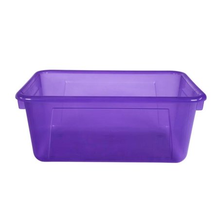 School Smart Translucent Cubby Bin, Small, 12 x 8 x 5 inches, Candy Violet