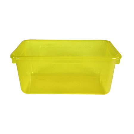 School Smart Translucent Cubby Bin, Small, 12 x 8 x 5 Inches, Candy Yellow