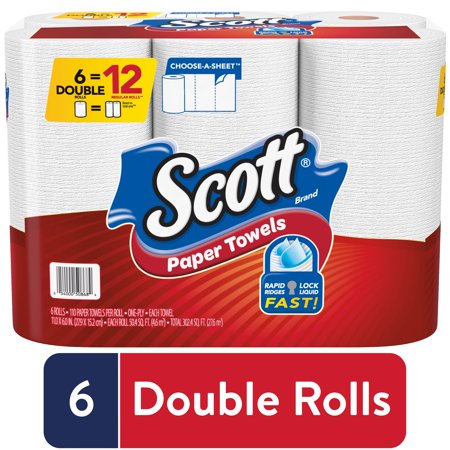 Scott Choose-A-Sheet Paper Towels 6 Double Rolls (110 Sheets per Roll)
