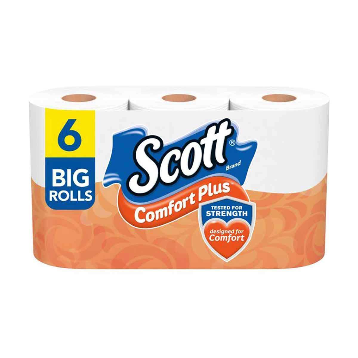 Scott ComfortPlus Toilet Paper, Big Roll, 6 Rolls, Bath Tissue