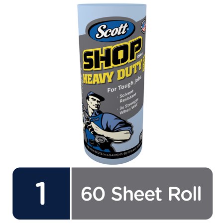 Scott Professional Heavy Duty Shop Towels, 3X Stronger when Wet, 60 Sheets, 1 Ct