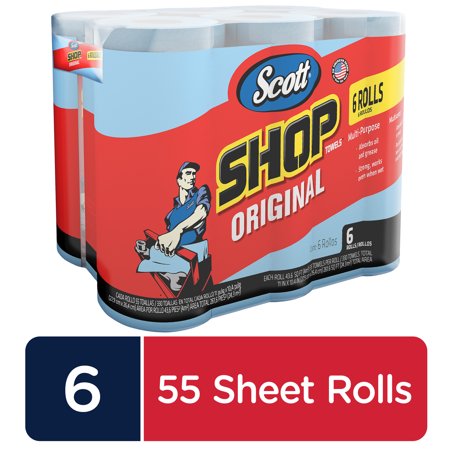 Scott Professional Multi-Purpose Shop Towels, 55 Sheets per Roll, 6 Ct