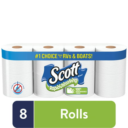 Scott Rapid-Dissolving Toilet Paper, 8 Regular Rolls - WALMART