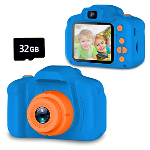 Seckton Upgrade Kids Selfie Camera, Christmas Birthday Gifts for Boys Age 3-9, HD Digital Video Cameras for Toddler, Portable Toy for 3 4 5 6 7 8 Year Old Boy with 32GB SD Card-Navy Blue On Sale At Amazon.com