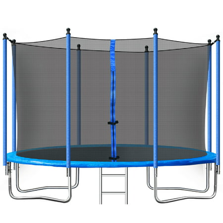 SEGMART 10ft Blue Trampoline for Kids with Enclosure Net/Ladder,L