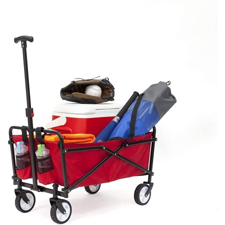 Seina Compact Folding Outdoor Utility Wagon- Red