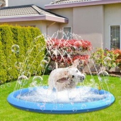 Sensible Non-Slip Splash Pad Sprinkler For Toddlers, 59" Thicken Dog Sprinkler For Puppies & Large Dogs, Kiddie Baby Pool in Blue | Wayfair