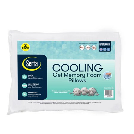 Serta Cooling Gel Memory Foam Bed Pillow, Set of 2