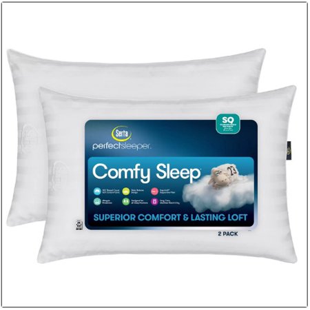 Serta Perfect Sleeper Comfy Sleep Bed Pillow, 2 Pack ( King Size )