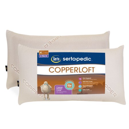 Sertapedic Copperloft Bed Pillow, Set of 2, King