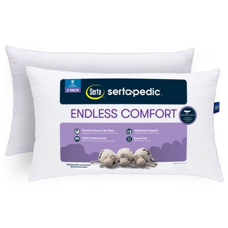 Sertapedic Endless Comfort Bed Pillow, Set of 2, King