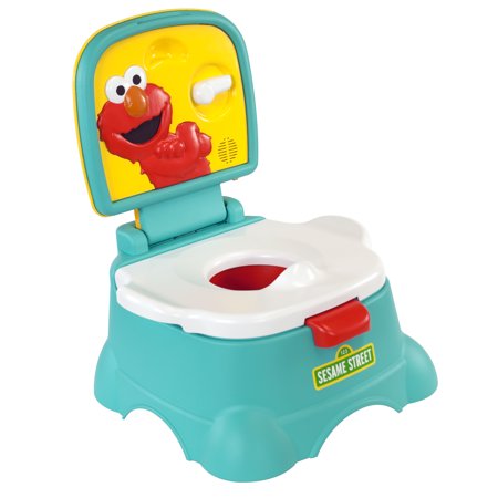 Sesame Street Elmo Hooray 3-in-1 Potty System, Toilet Trainer, Step Stool, Easy Clean, Pretend Flush Handle