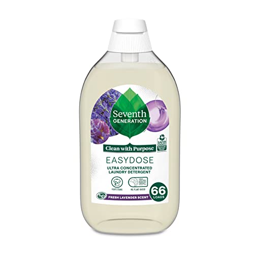 Seventh Generation Laundry Detergent, Ultra Concentrated EasyDose, Fresh Lavender, 23 oz, 66 Loads (Packaging May Vary) (Pack of 1)