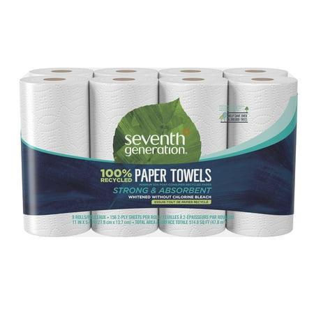 Seventh Generation 100% Recycled Paper White 2-ply Paper Towels 6 Count - WALMART SALE