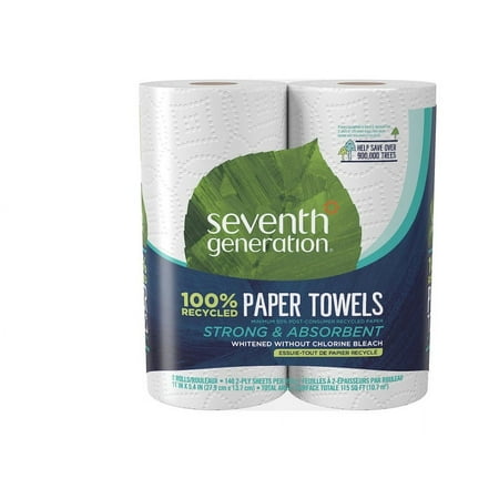 Seventh Generation Paper Towels With 100% Recycled Paper -- 6 Rolls