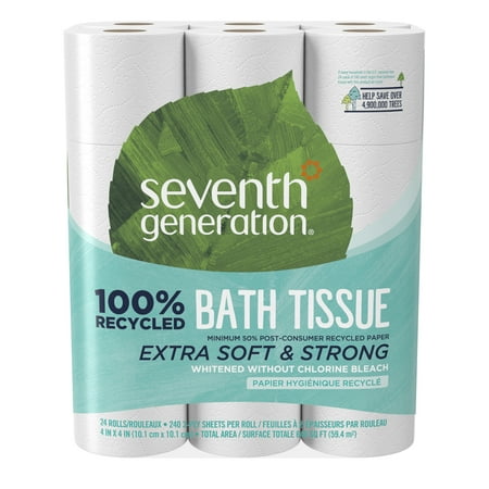 Seventh Generation SEV 13738 2-Ply Septic Safe 100% Recycled Bathroom Tissue - White (24/Pack)