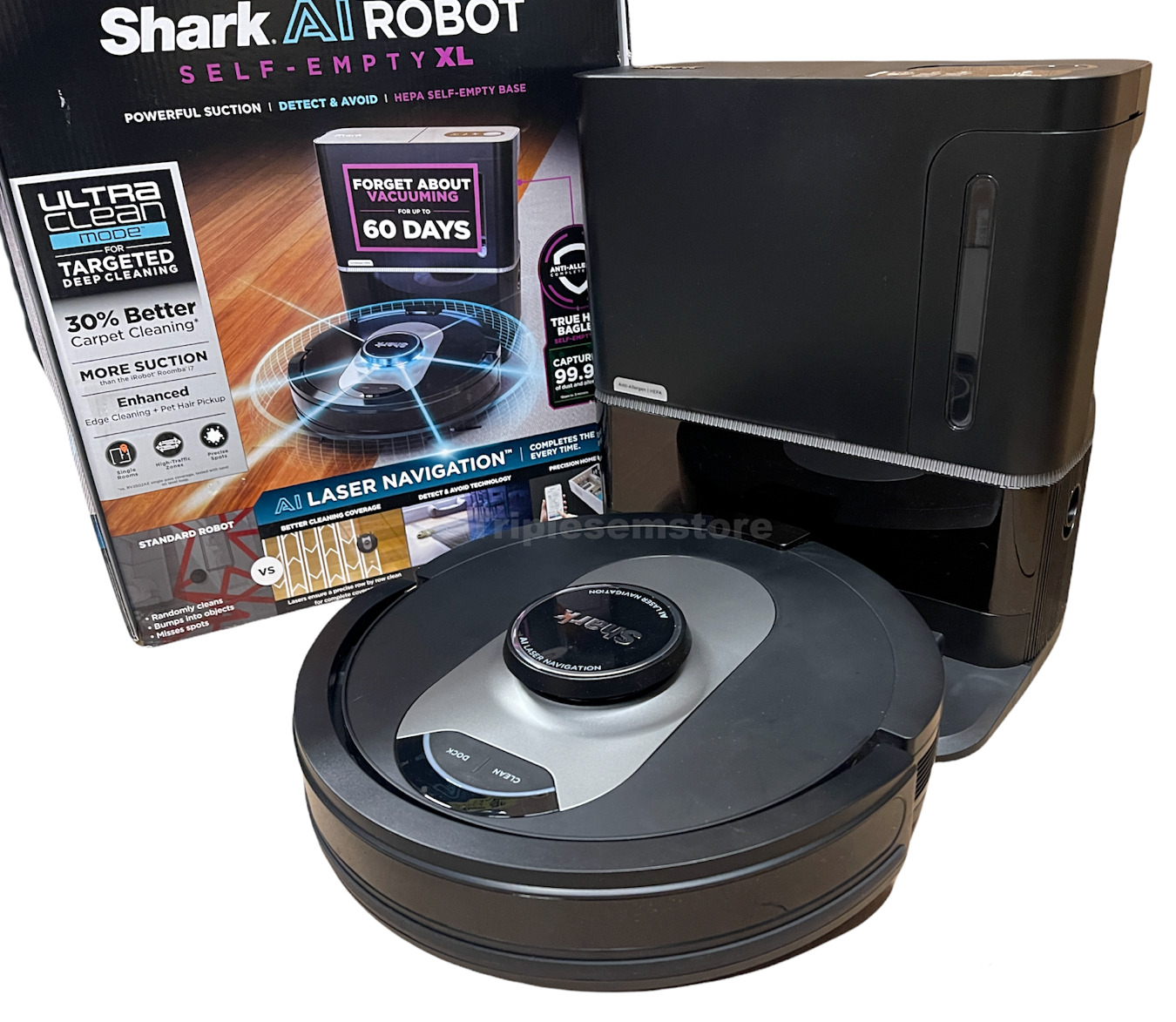 Shark AI Robot Vacuum RV2502AE XL HEPA Self-Empty Base LIDAR Wi-Fi Connected