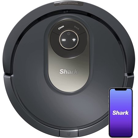 Shark AV2001 AI Robot Vacuum with Self-Cleaning Brushroll, Object Detection, Advanced Navigation, Home Mapping, Perfect for Pet Hair, Compatible with Alexa, Gray