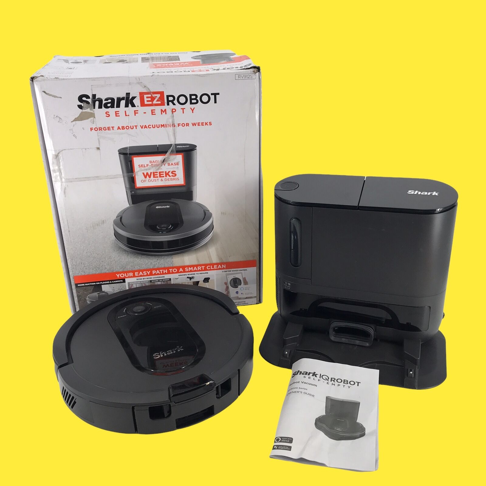 Shark EZ Robot RV912S Self-Empty Vacuum Cleaner Google Assistant & Alexa #MP6611