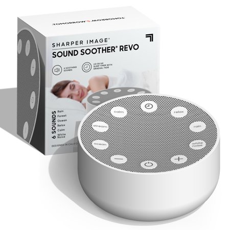 Sharper Image Sleep Therapy White Noise Machine, Soothing Nature Sounds for Baby Kid Adult, Portable Relaxation Meditation and Naps