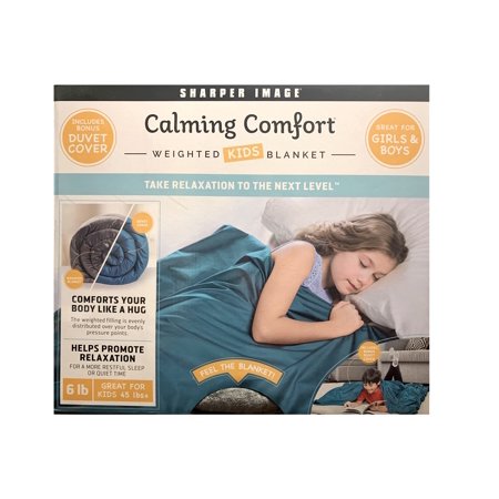 Sharper Image Weighted Blanket with Duvet Calming Comfort 6Lb For Kids 45lbs +