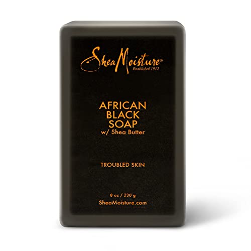 SheaMoisture Bar Soap African Black Soap Cleanser with Shea Butter for Troubled Skin 8 oz - WALMART