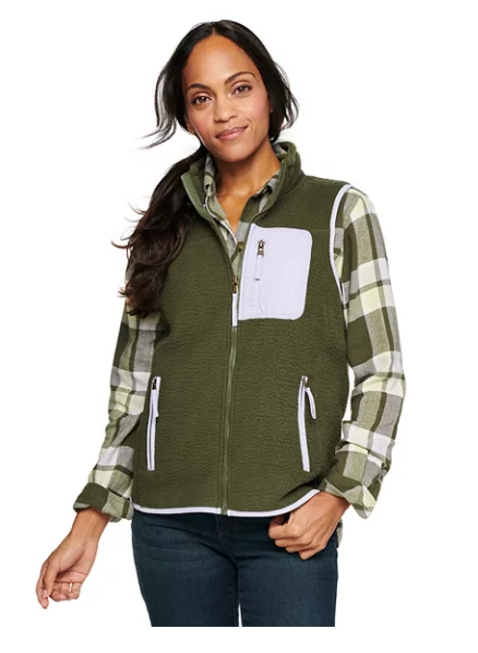 Women’s Sonoma Goods Sherpa Vest JUST $9.60 REG $40 at Kohls!