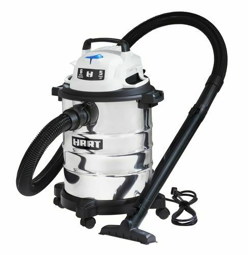 SHOP VAC WET DRY VACUUM 6 Gal 5.0 HP With Attachments And Stainless Steel Tank