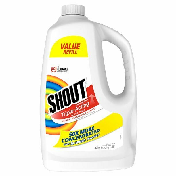 shout laundry stain Remover Triple-Acting Refill Laundry Stain Remover 60 Ounce