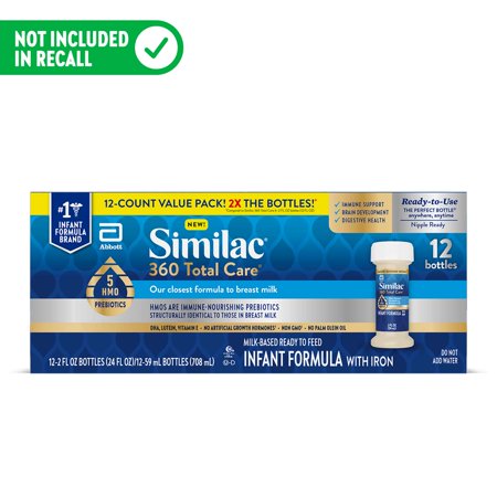 Similac 360 Total Care Infant Formula, Ready-to-Feed, 2-fl-oz (Case of 12)