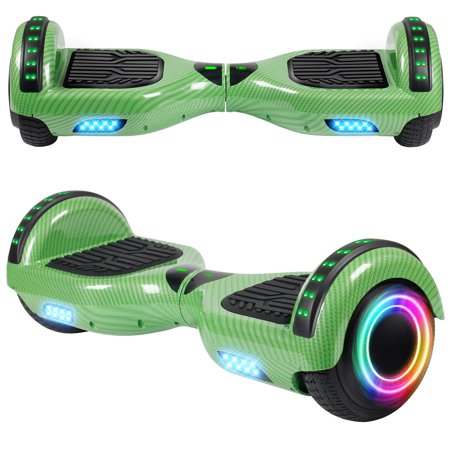 SISIGAD Hoverboard, 200 Lbs., Max Weight, 9 Mph Max Speed 6.5" Self Balancing Hoverboard with Bluetooth and LED Lights Child present Green