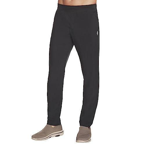Skechers Mens Go Walk Action Casual Pants, Bold Black, Large Us