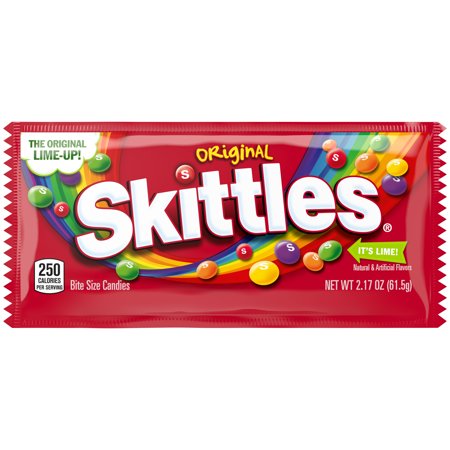 Skittles Original Chewy Candy, Full Size - 2.17 oz Bag