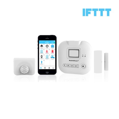 Skylink SK-150 Basic Starter Kit Connected Wireless Alarm Security and Home Automation System, iOS IPhone Android Smartphone, Echo Alexa and IFTTT Compatible with No Monthly Fees