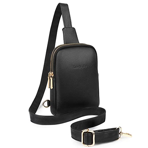 Small Crossbody Sling Bags for Women, Leather Fanny Pack Purses Belt Bag for Girls Women, Cute Chest Bags Sling Purse For Travel Vacation Hiking Concert