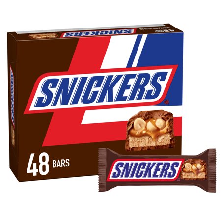 Snickers Full Size Bulk Chocolate Candy Bars - 1.86 oz Bar - 48 ct Box