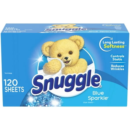 Snuggle Fabric Softener Dryer Sheets, Blue Sparkle, 120 Count