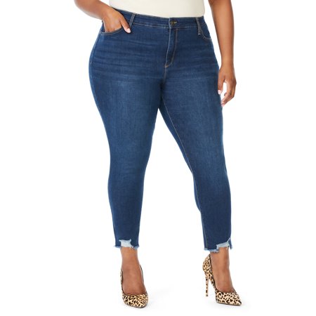 Sofia Jeans by Sofia Vergara Plus Size Rosa Curvy Ripped Hem High-Waist Ankle Jeans