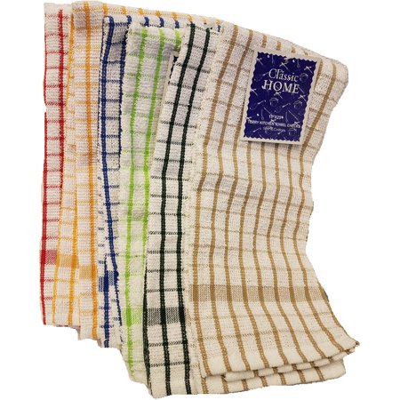 Soft Textiles Kitchen Towel 12 Pack 6 Color 100% Soft Cotton Dish Towels