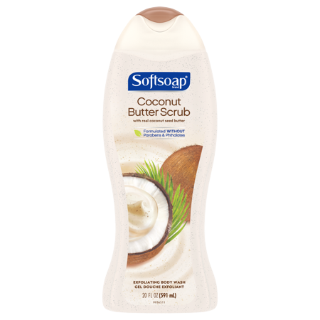 Softsoap Exfoliating Body Wash, Coconut Butter Scrub, 20 Oz