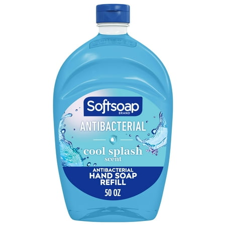 Softsoap Antibacterial Liquid Hand Soap, Clean and Protect Cool Splash Scent Hand Soap, 50 oz Refill Bottle