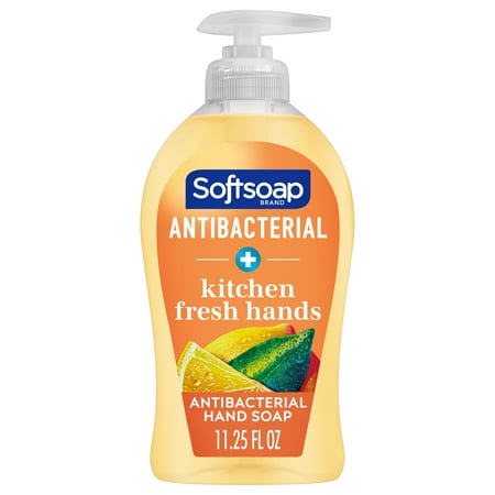 Softsoap Antibacterial Liquid Hand Soap, Kitchen Fresh Hands Lemon Scent Hand Soap, 11.25 oz Bottle