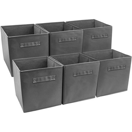 Sorbus Foldable Storage Cube Basket Bin, 6pk, Gray
