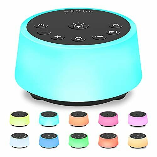 Sound Machines with 10 Colors Night Light 25 Soothing Sounds and Sleep White