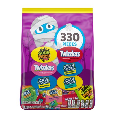 Sour Patch Kids, Jolly Rancher, And Twizzlers Halloween Candy Assortment, 97.31 Oz., 330 Ct.
