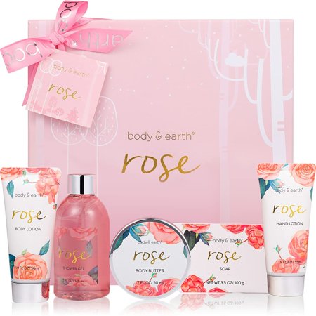 Spa Gift Set for Women, 6 Pcs Rose Scent Bath and Body Gift Set, Beauty Mother's Day Gift for Mom