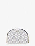 spade flower coated canvas double-zip dome crossbody