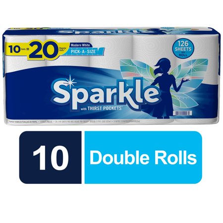 Sparkle Pick-A-Size Paper Towels, White, 10 Double Rolls